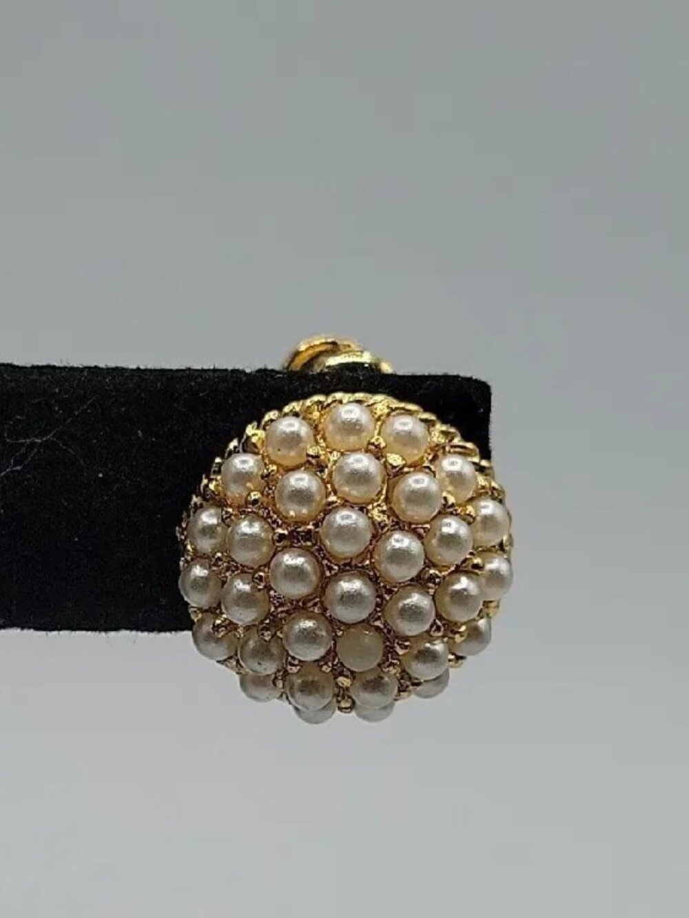 Napier Faux Pearl Pave Screwback Earrings Adjustable Unsigned Pat Pend Vintage - Picture 4 of 9
